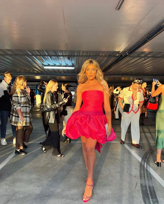 Aje. Piacere Bubble Hem Mini Dress