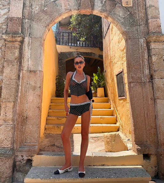 Jaded London Ruffle Tankini Top + Mini Shorts