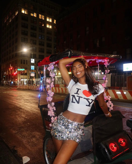 Danielle Guizio Low Rise Paillette Skirt