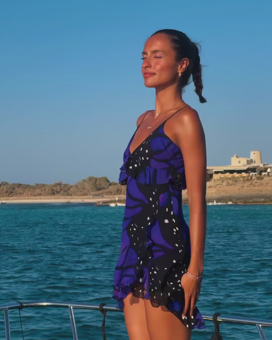 blue star print dress Rat & Boa Rafinha Dress