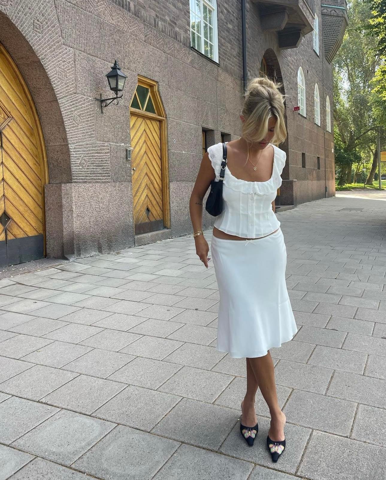 Danielle Guizio Paloma Lace Top + Skirt