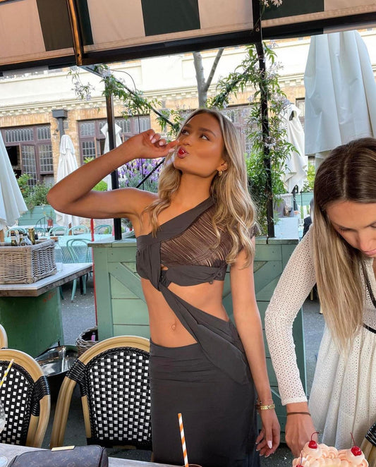 Christopher Esber Interweaved Fringed Column Dress