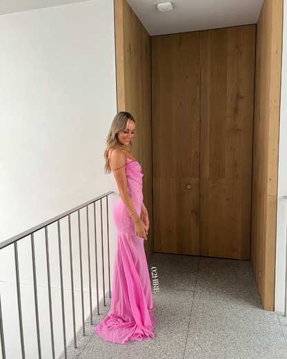 Jacquemus La Robe Draggiu Draped Maxi Dress