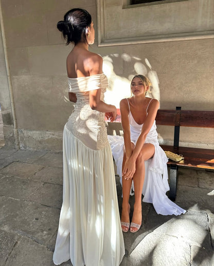 Cherie Mia Off Shoulder Maxi Gown