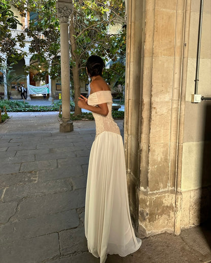 Cherie Mia Off Shoulder Maxi Gown