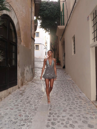 Jaded London Button Me Up Mini Dress