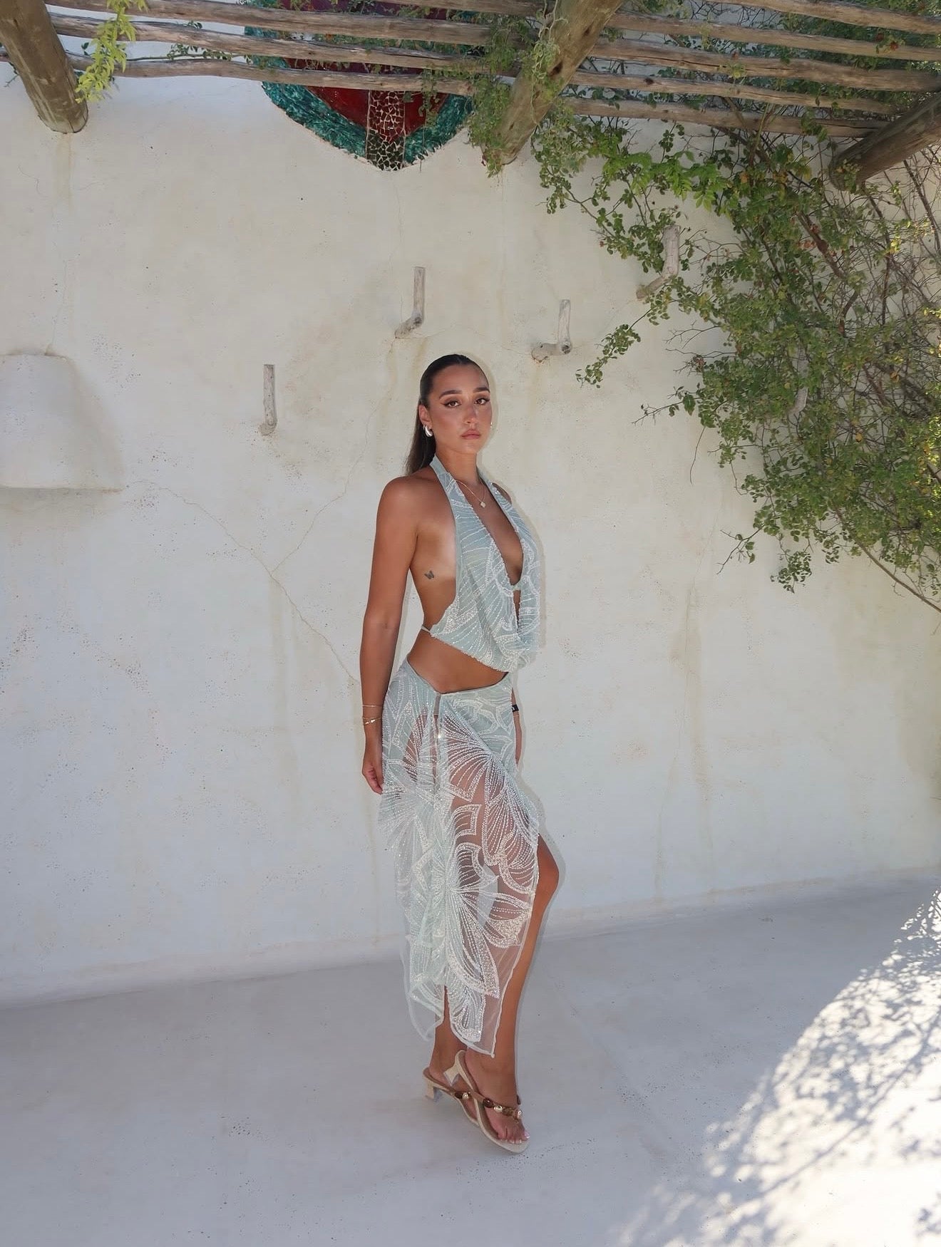 Into Gaia Embellished Top + Skirt