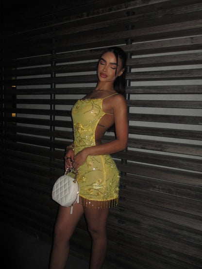 Jaded London Ellora Embellished Mini Dress