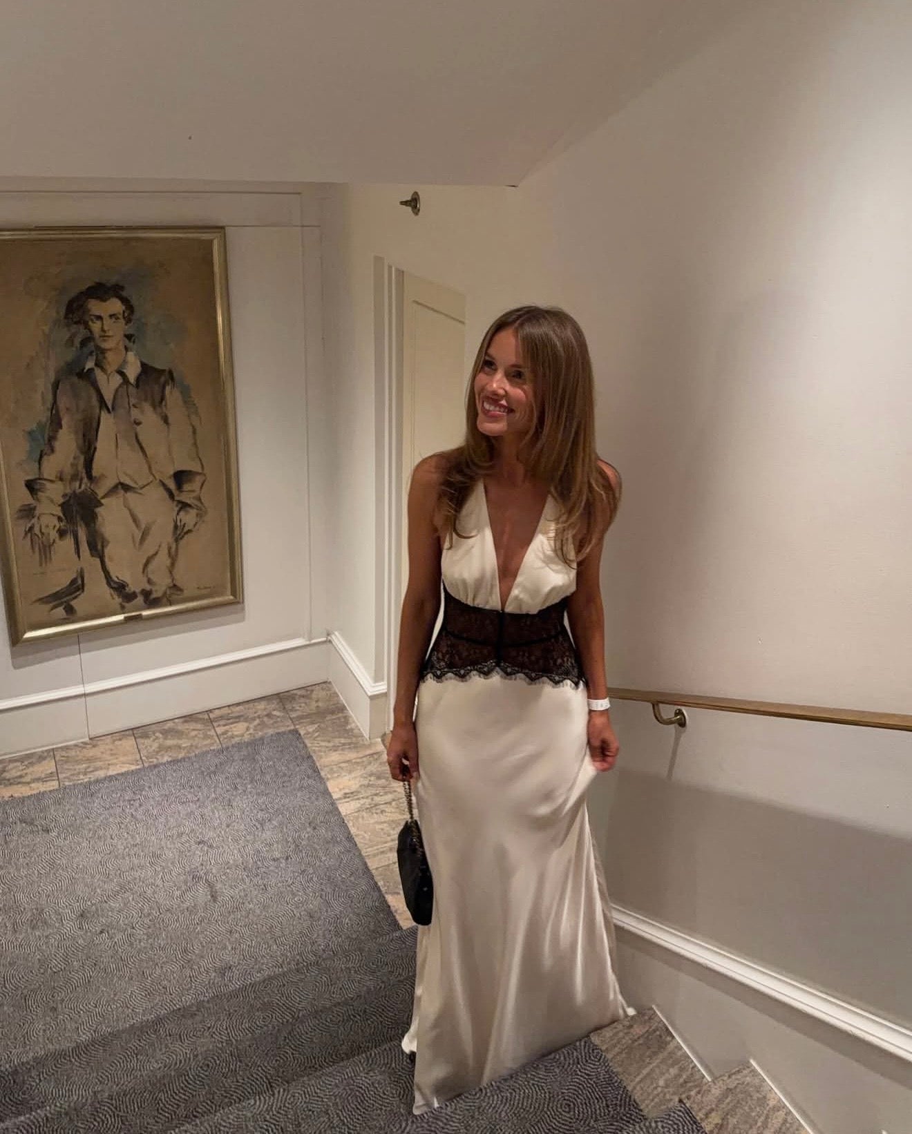 Meshki Dinah Lace & Satin Maxi Dress