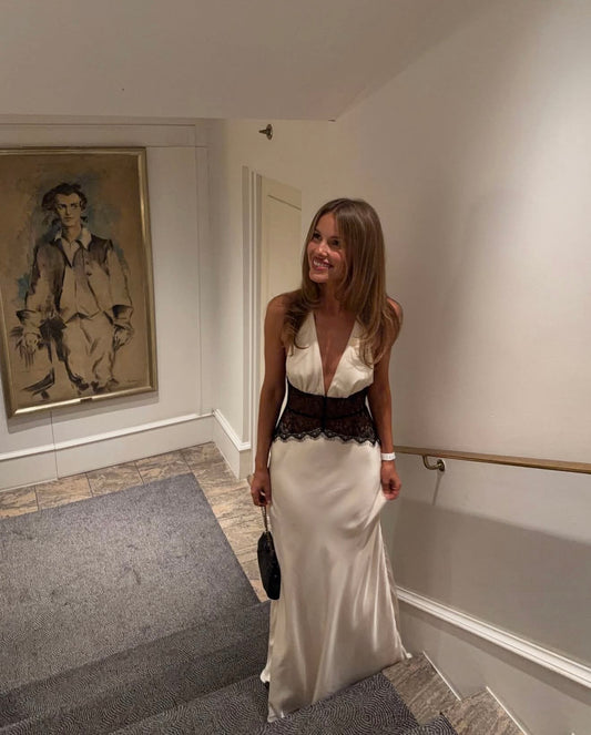 Meshki Dinah Lace & Satin Maxi Dress