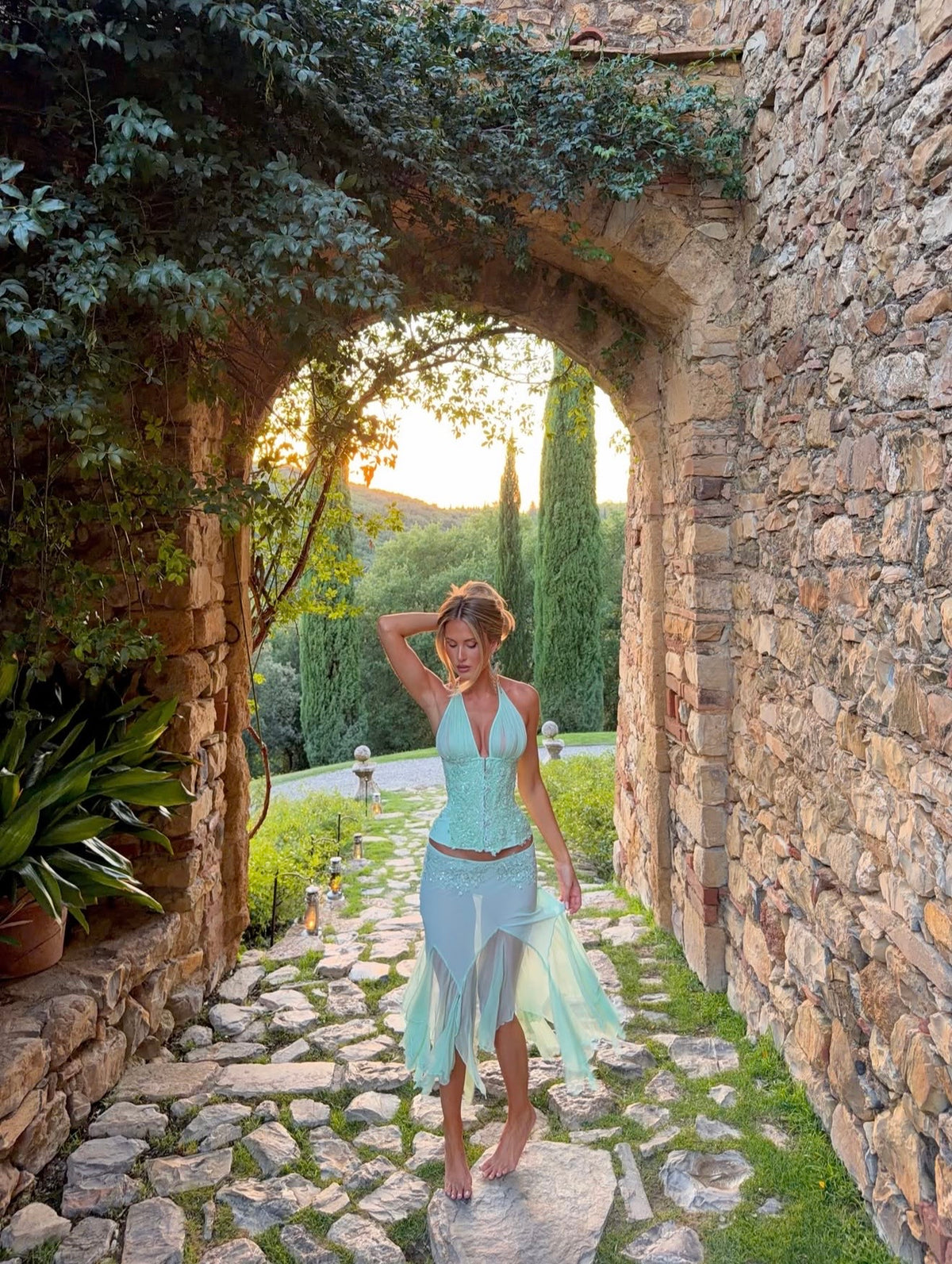 Mali Marea Rosabella Corset + Midi Skirt