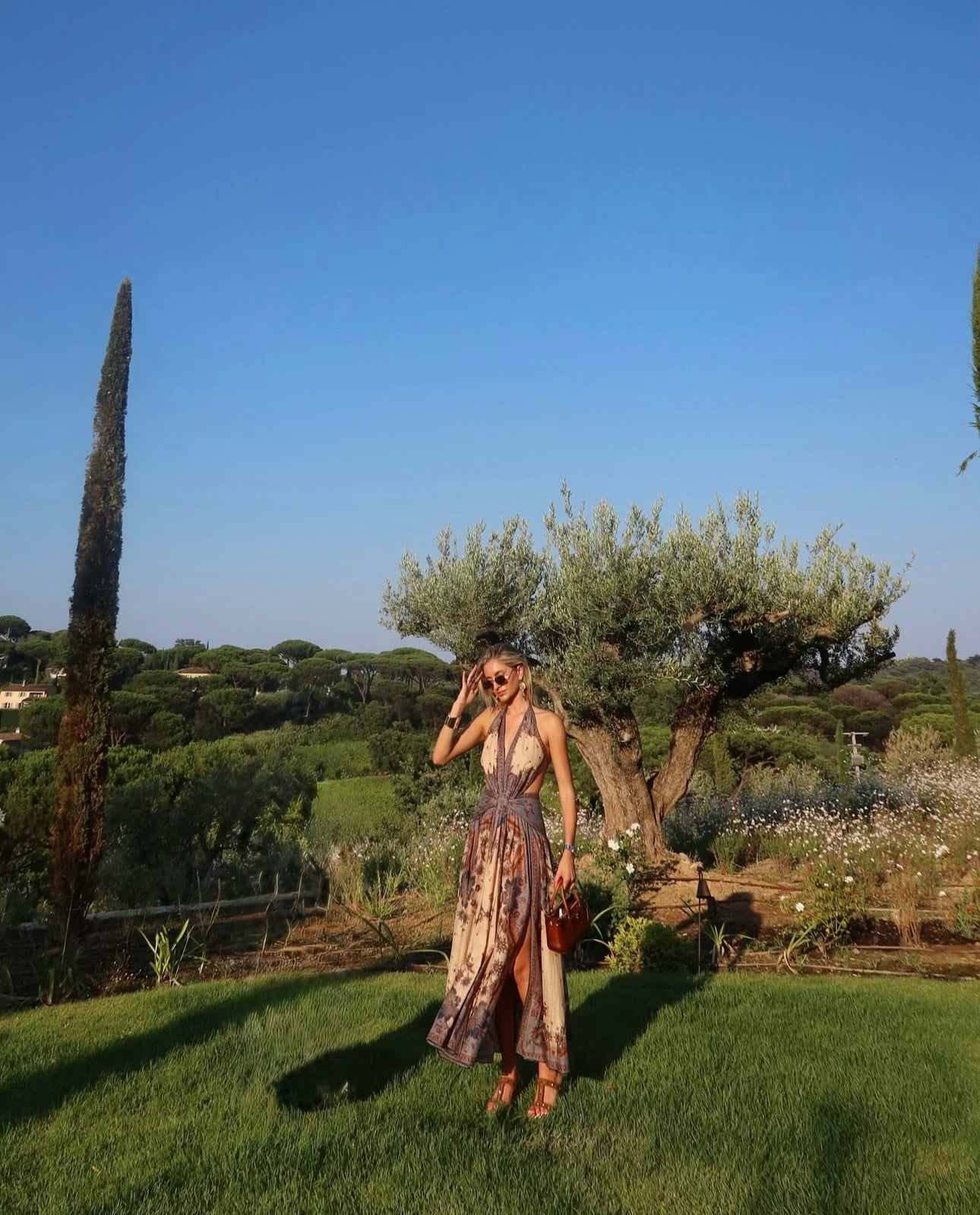 Zimmermann Ascension Plunge Halter Maxi Dress